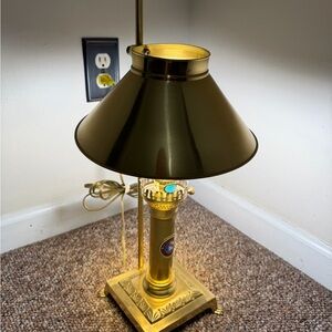 Vintage Paris To Istanbul Orient Express Brass Clawfoot Adjustable Table Lamp